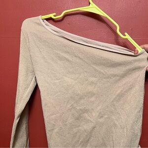 Intimates Free People Single Sleeve Off The Shoulder Sparkly Top